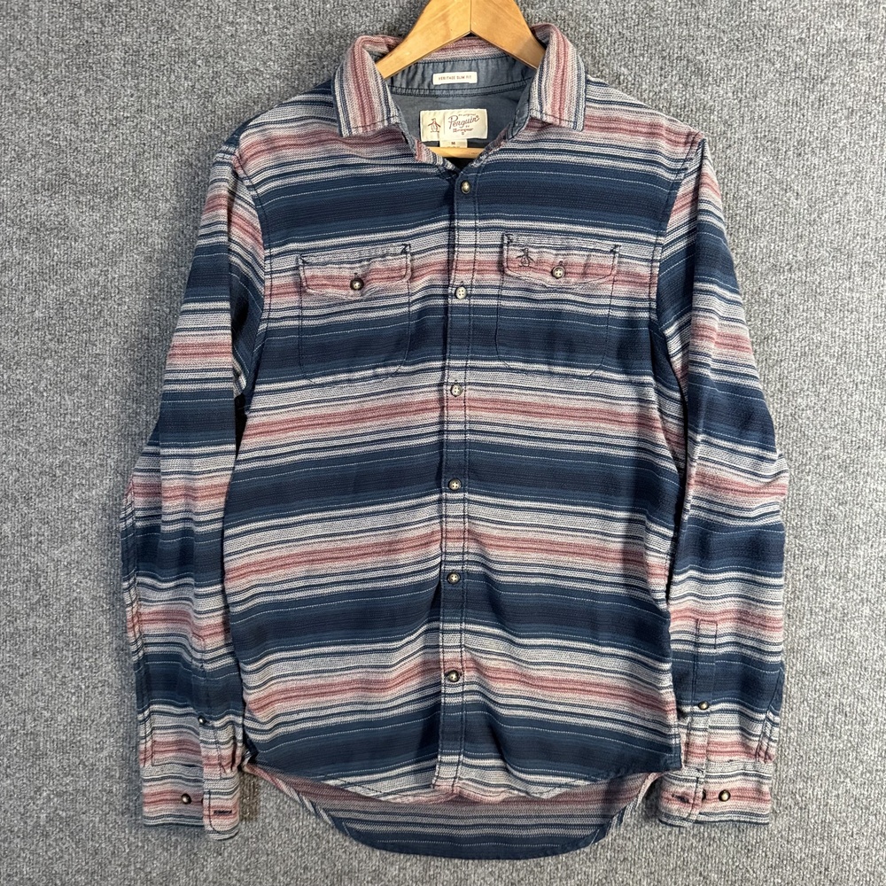 Original Penguin Shirt Mens Medium Button Up Long Sleeve